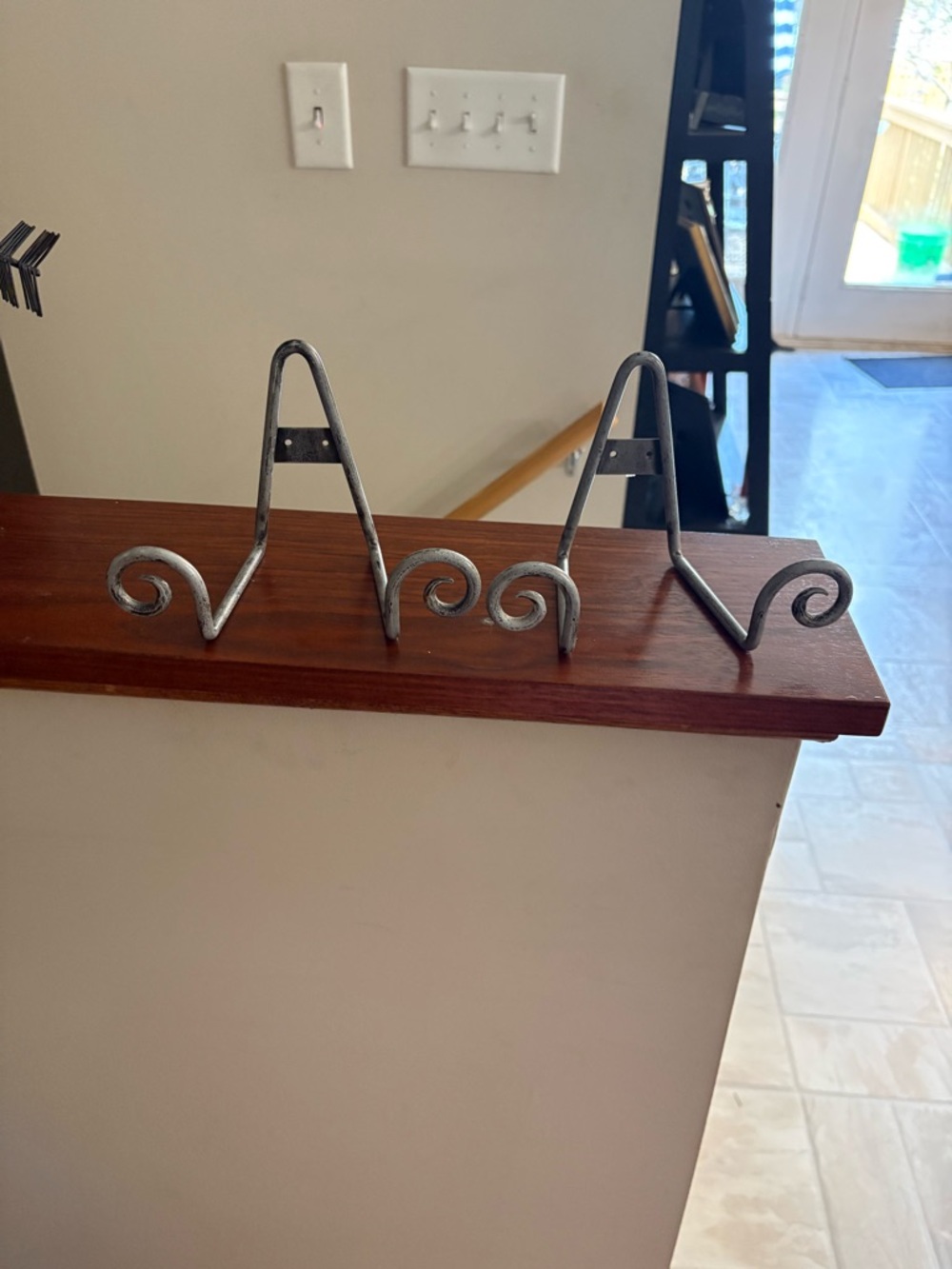 Decorative Metal Wall Hooks - Silver Scroll Design
